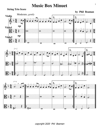 Music Box Minuet-1 Violin-2 Viola trio