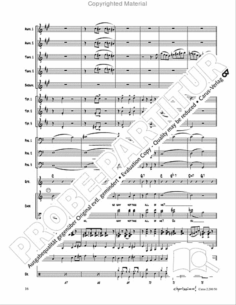 Chorissimo. Instrumentale Begleitarrangements fur Small Bigband, Vol. 3 Big Band scores gallery preview page 14
