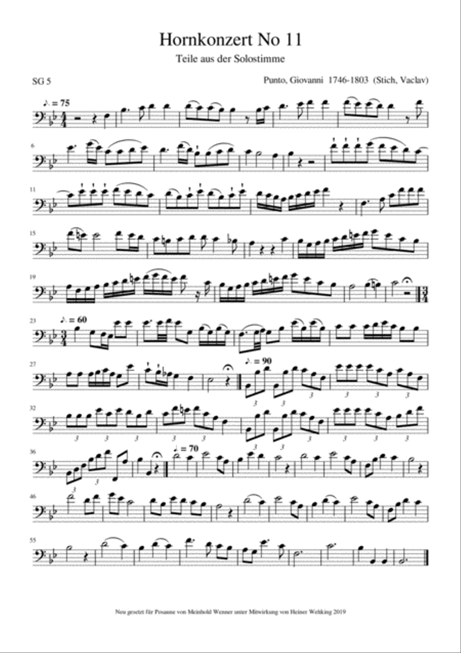 5 Solo Pieces for Trombone Posaune from Punto, Quantz, Raff Trombone Solo Posaune Soli Stück Stück Trombone Solo scores gallery preview page 4