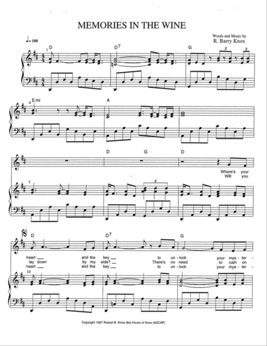 Memories In The Wine Voice scores gallery preview page 2