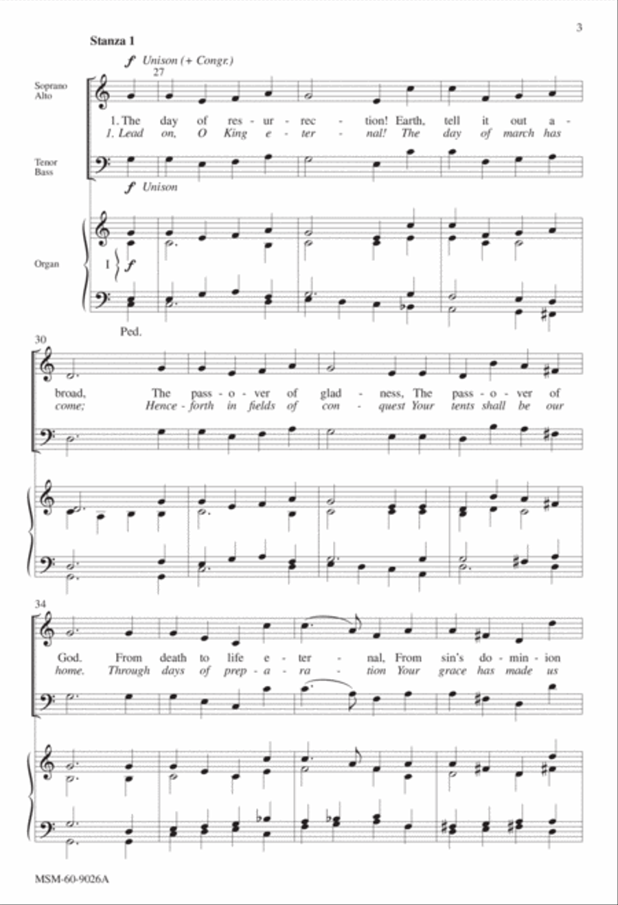The Day of Resurrection Lead On, O King Eternal 4-Part scores gallery preview page 3