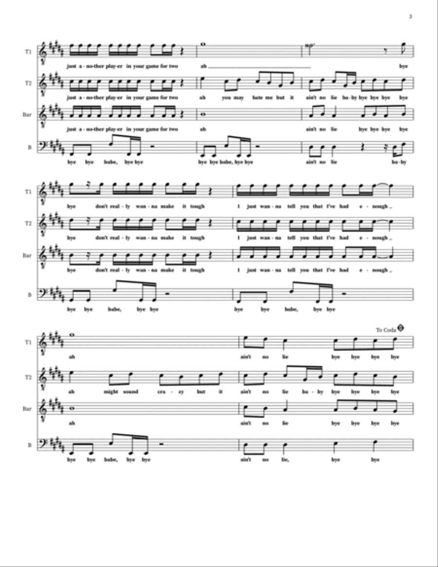 Bye Bye Bye TTBB scores gallery preview page 3