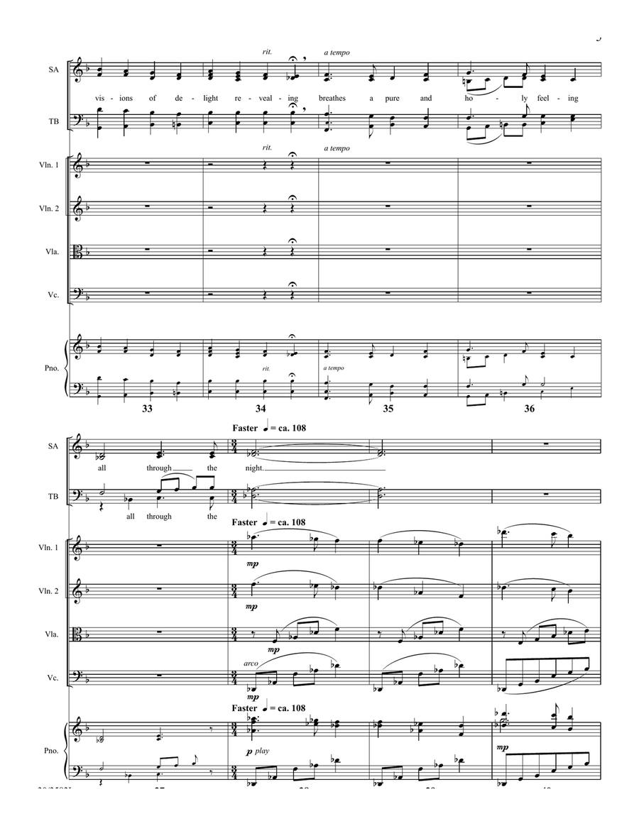 A Christmas Lullaby - String Quartet Score and Parts String Quartet scores gallery preview page 5