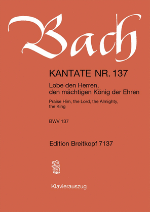 Book cover for Cantata BWV 137 "Praise Him, the Lord, the Almighty, the King"