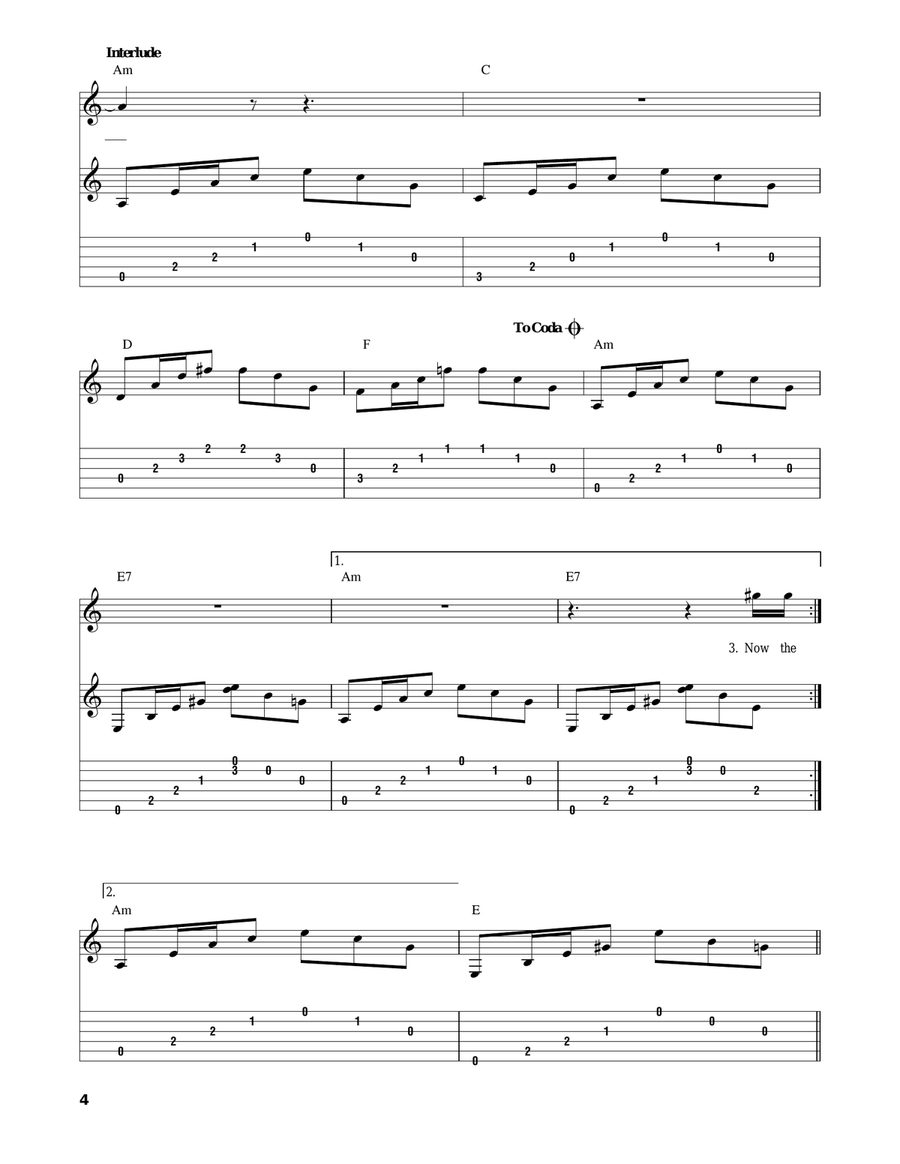 The House Of The Rising Sun Acoustic Guitar scores gallery preview page 4