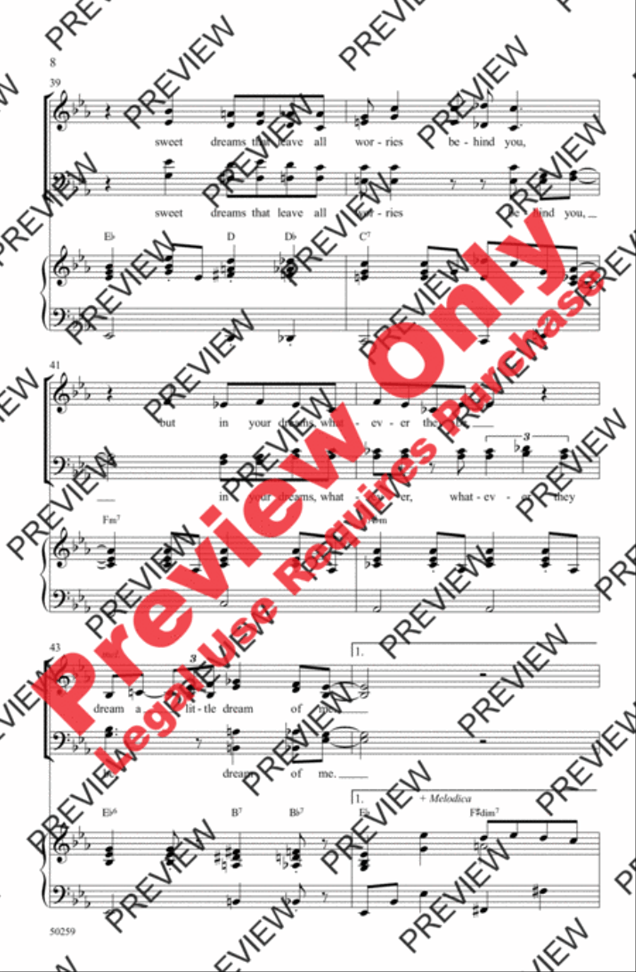 Dream a Little Dream of Me 4-Part scores gallery preview page 8