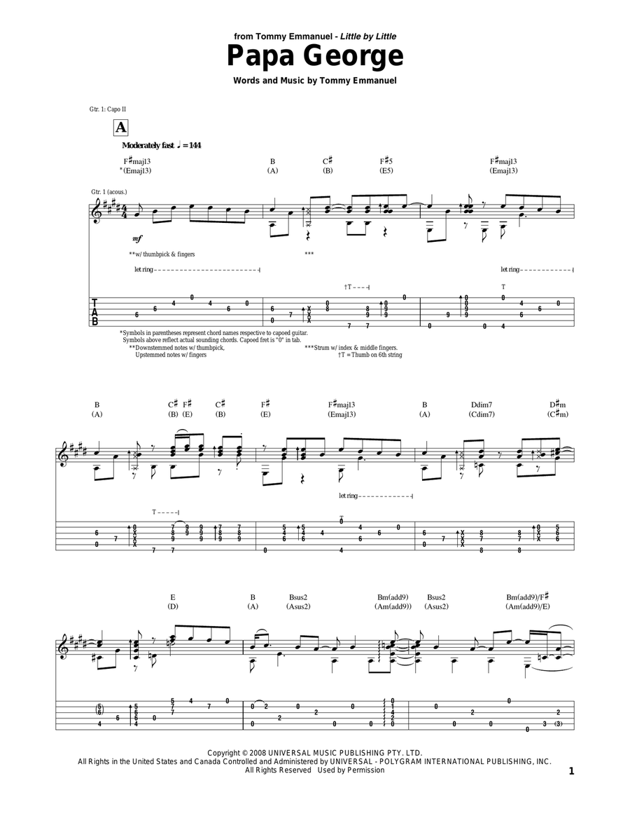 Papa George Acoustic Guitar scores gallery preview page 1