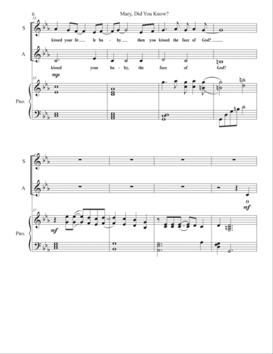 Mary, Did You Know? Mary, Did You Know? Piano scores gallery preview page 6