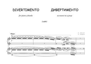 Book cover for Divertimento for piano a 4 hand