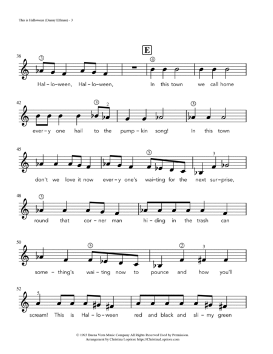 This Is Halloween Easy Piano scores gallery preview page 3