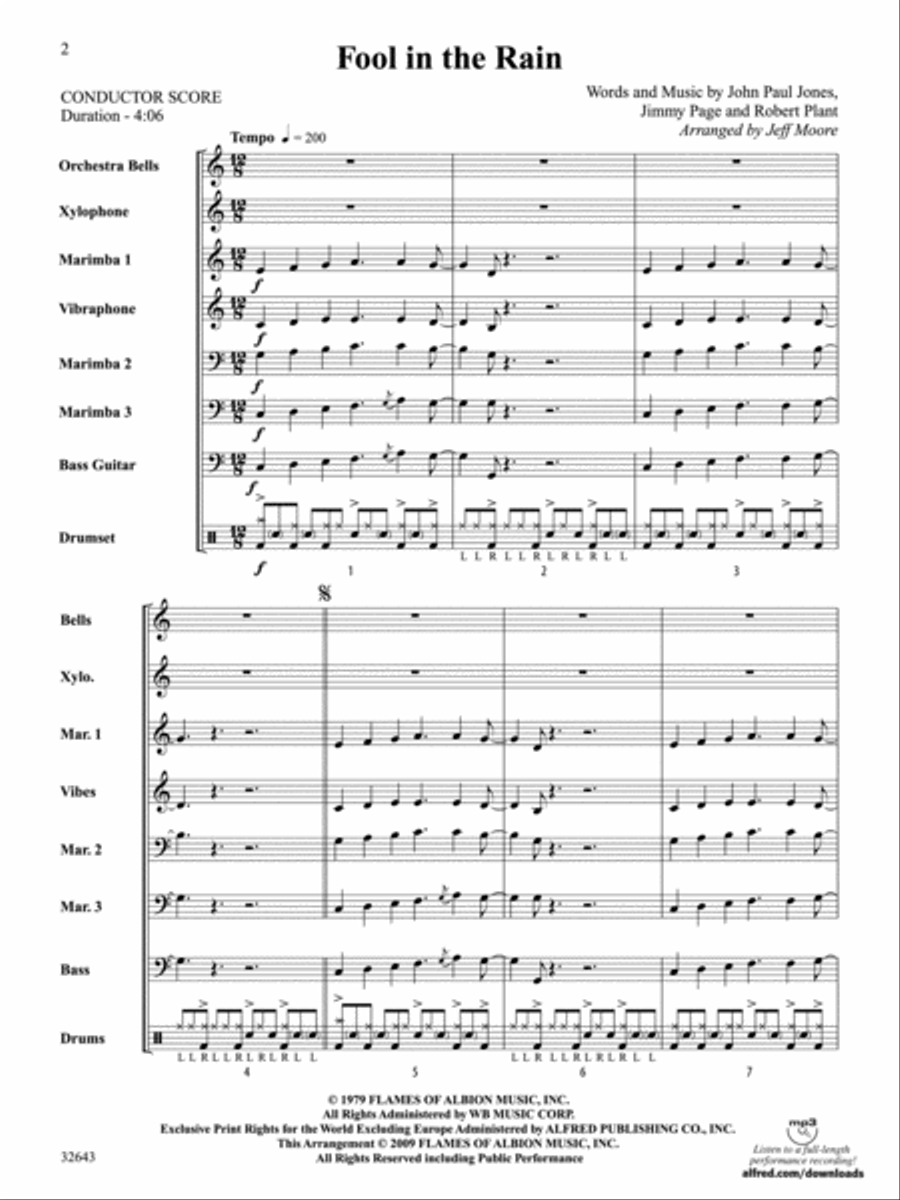 Fool in the Rain Small Ensemble scores gallery preview page 2