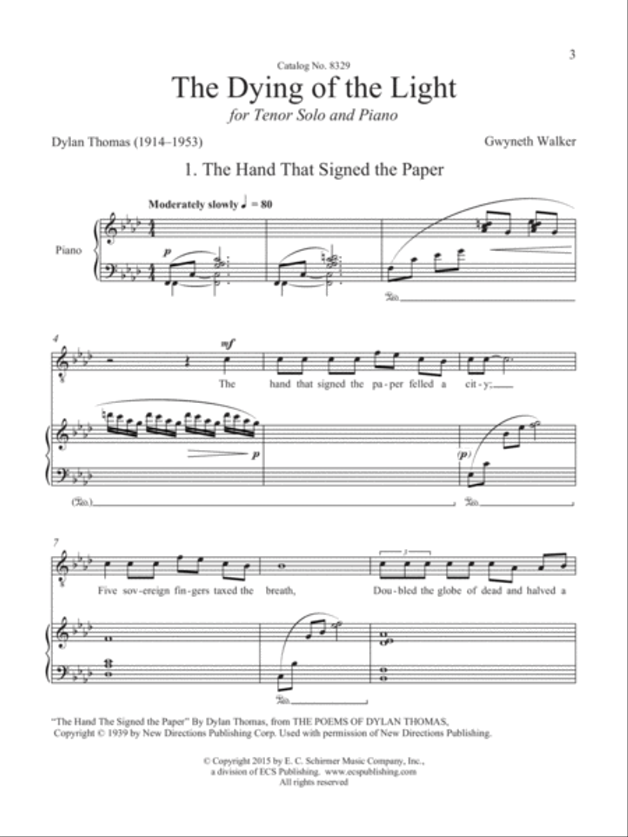 The Dying of the Light: Musical Settings of the Poetry of Dylan Thomas Cello scores gallery preview page 3