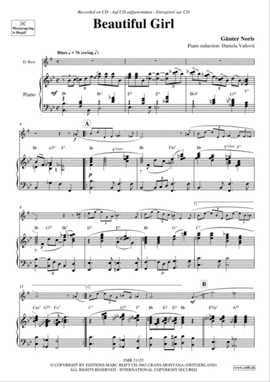Beautiful Girl Piano Accompaniment scores gallery preview page 4