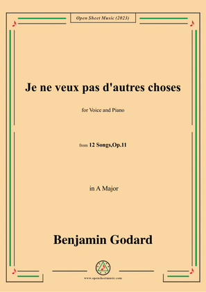 B. Godard-Je ne veux pas d'autres choses,in A Major
