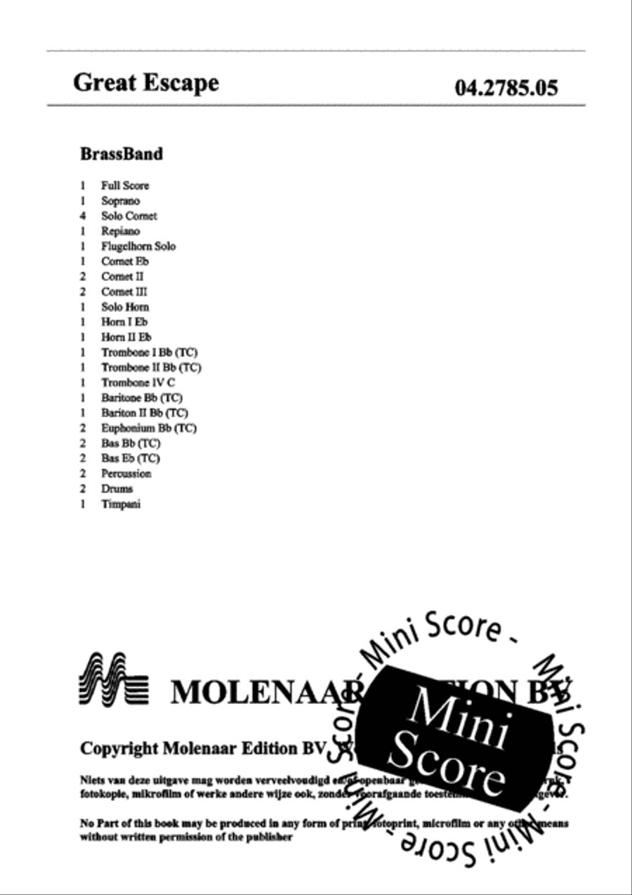 Great Escape Brass Band scores gallery preview page 4