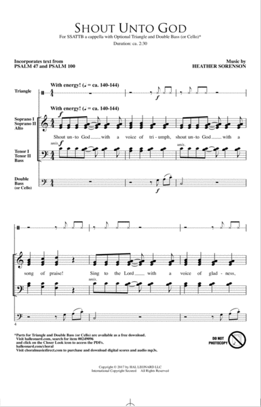Shout Unto God Shout Unto God 4-Part scores gallery preview page 1