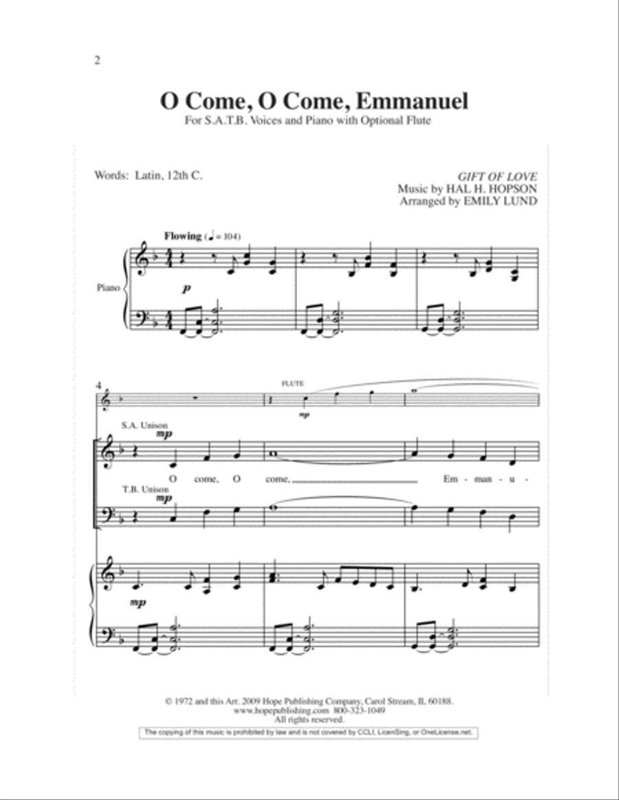 O Come, O Come, Emmanuel 4-Part scores gallery preview page 2