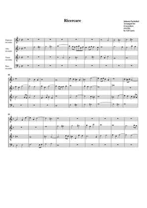 Ricercare in C minor (arrangement for 4 recorders)