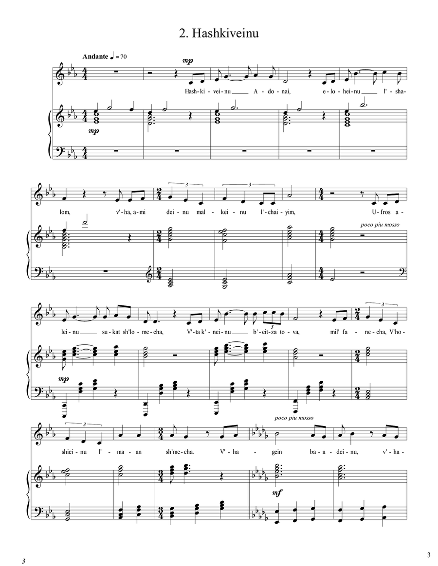 Two Hebrew Prayers Voice scores gallery preview page 3