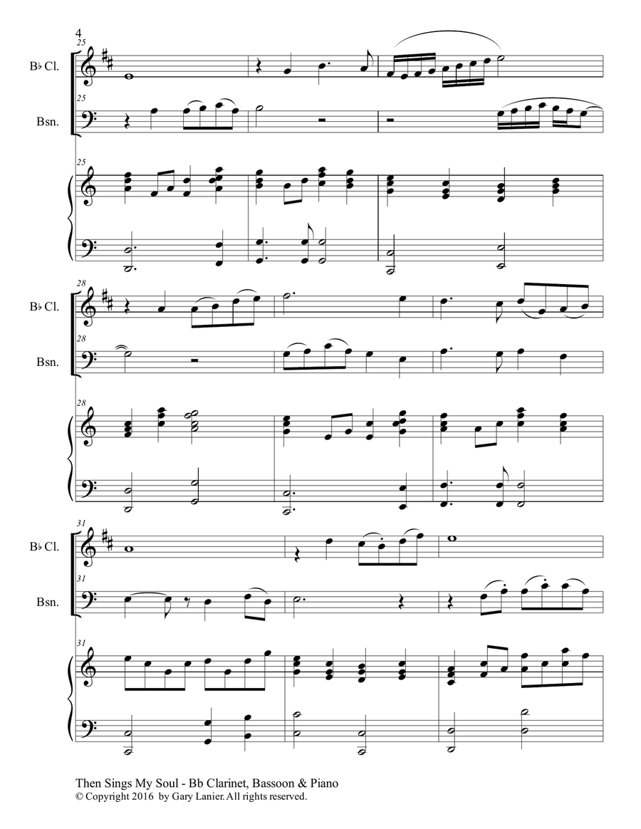Trios for 3 GREAT HYMNS (Bb Clarinet & Bassoon with Piano and Parts) Woodwind Duet scores gallery preview page 5