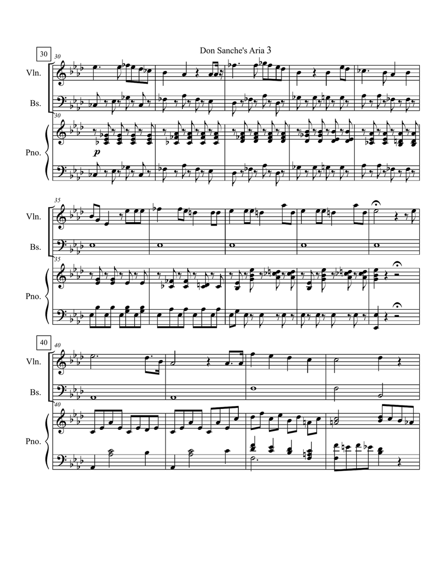 Don Sanche, S.1 ; Op.1: I. Aria Small Ensemble scores gallery preview page 3