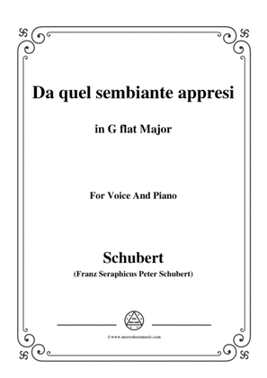 Schubert-Da quel sembiante appresi,in G flat Major,for Voice and Piano