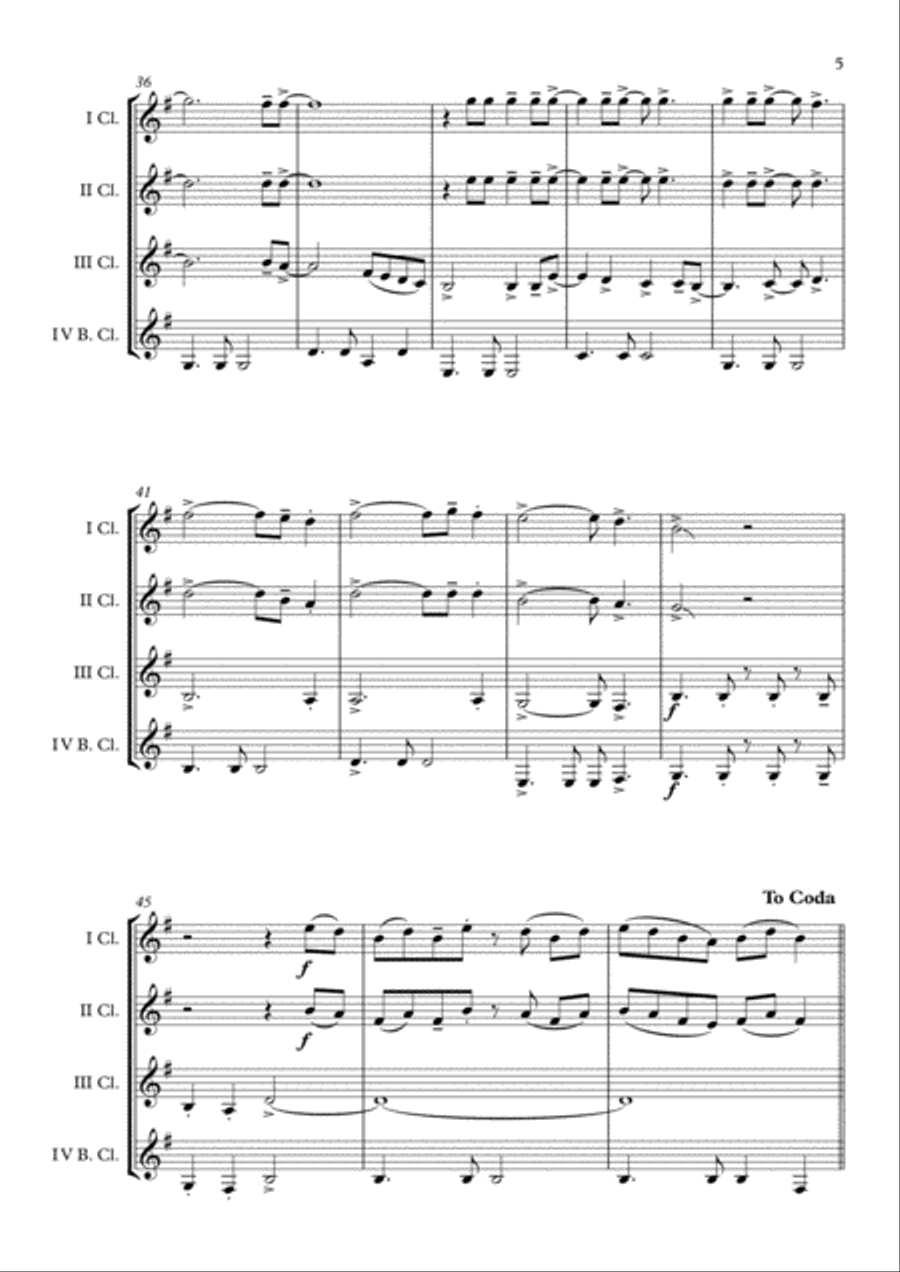 Africa Clarinet Quartet scores gallery preview page 6