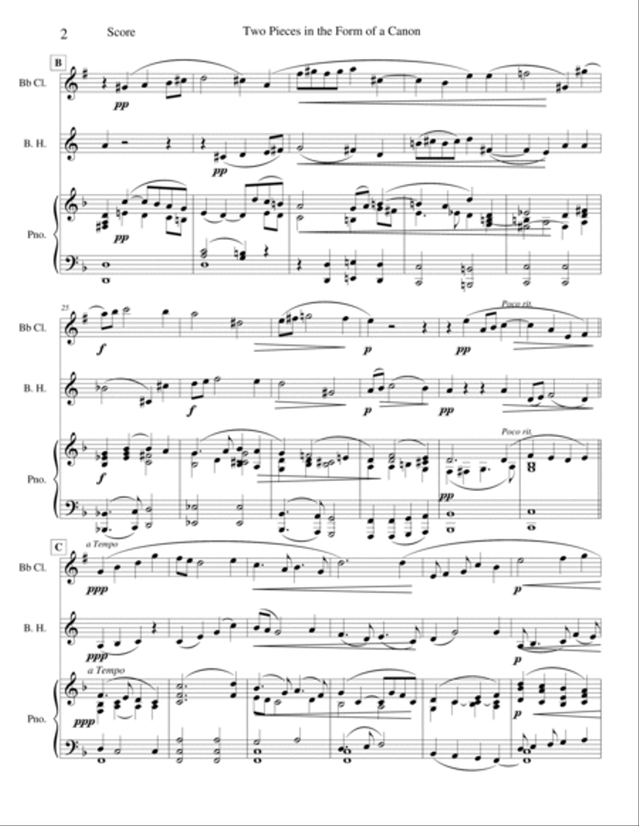Two Pieces in the Form of a Canon Woodwind Duet scores gallery preview page 2