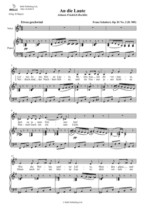 An die Laute, Op. 81 No. 2 (D. 905) (G Major)