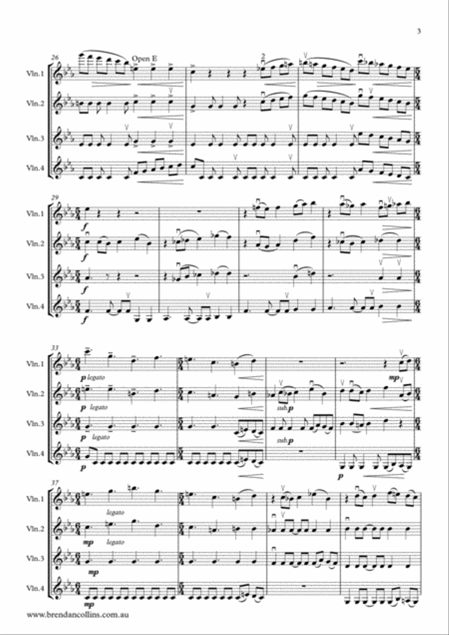 Mugungwha Train for Four Violins String Quartet scores gallery preview page 3