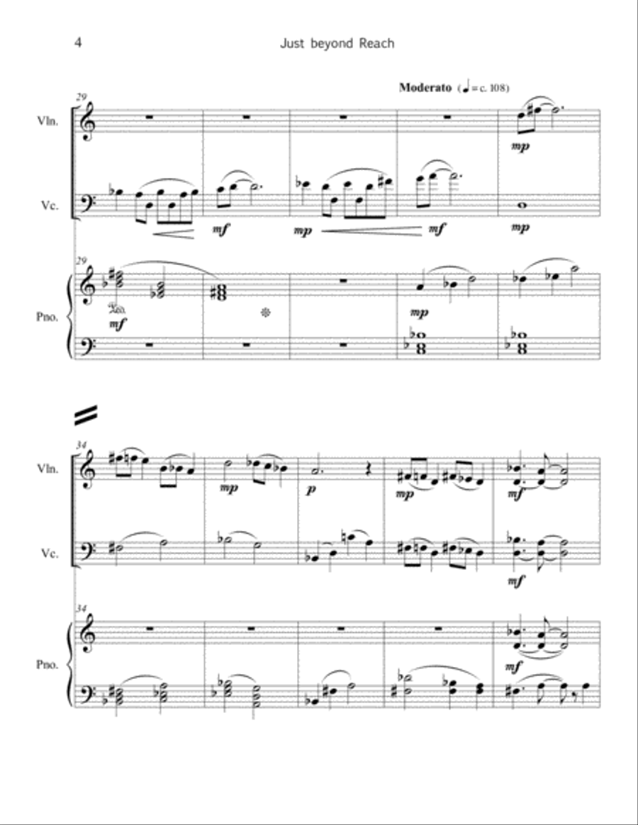 Just beyond Reach - for piano trio Piano Trio scores gallery preview page 5