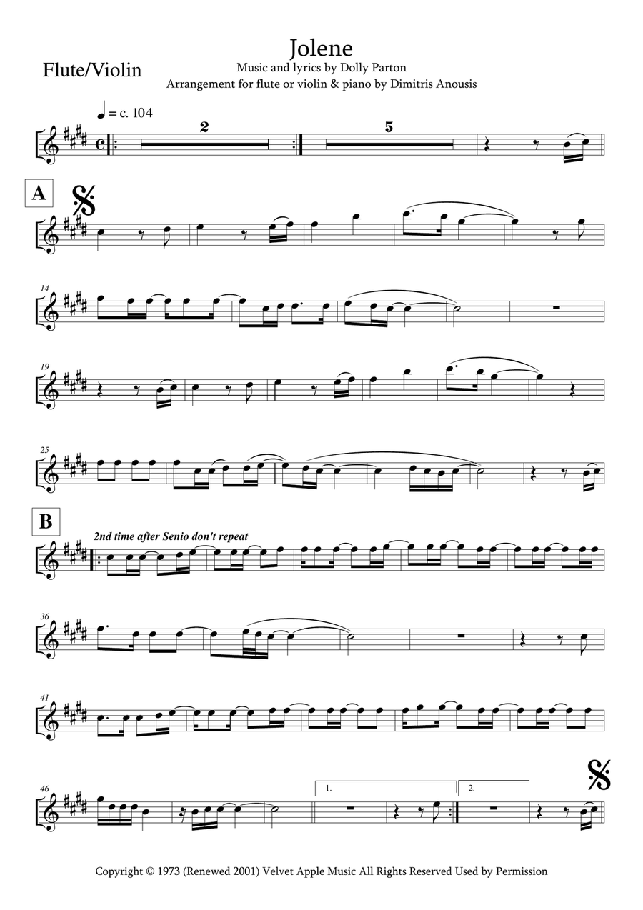 Jolene Flute scores gallery preview page 3