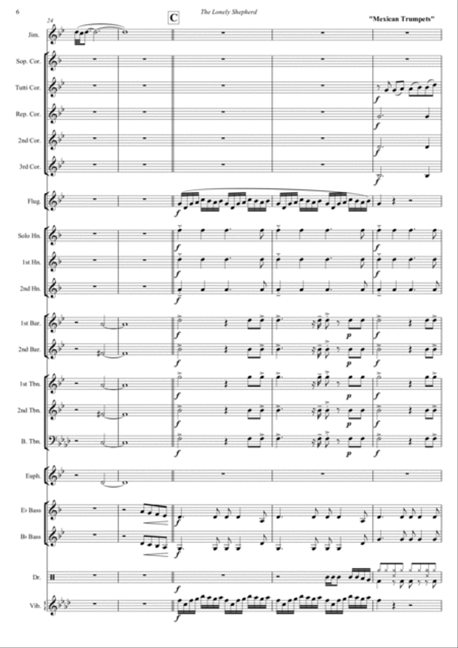 The Lonely Shepherd (Der Einsame Hirte) Brass Band scores gallery preview page 6