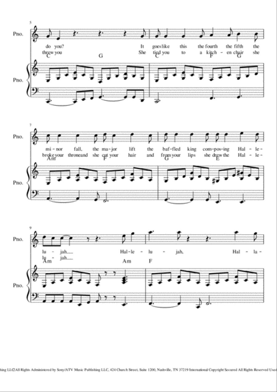 Hallelujah Voice scores gallery preview page 2