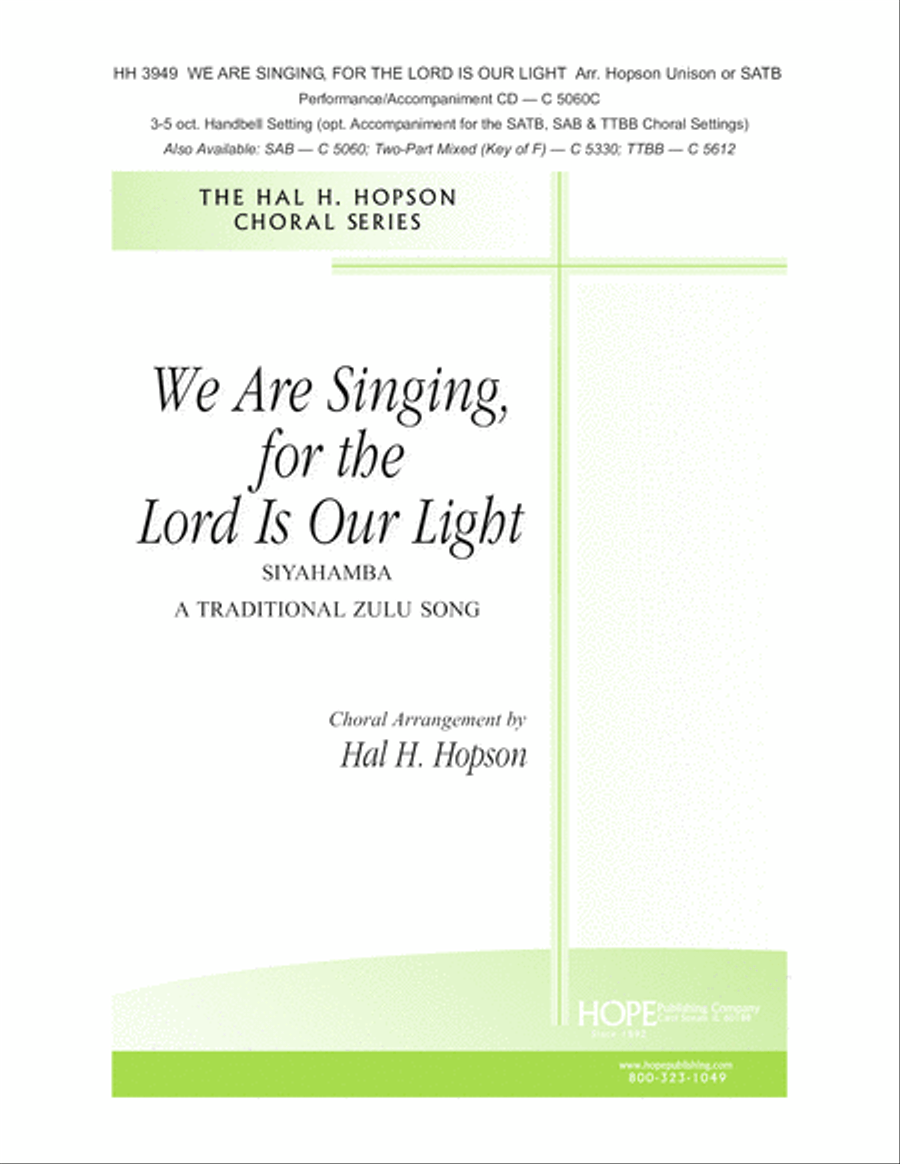 We Are Singing, for the Lord Is Our Light Choir scores gallery preview page 1
