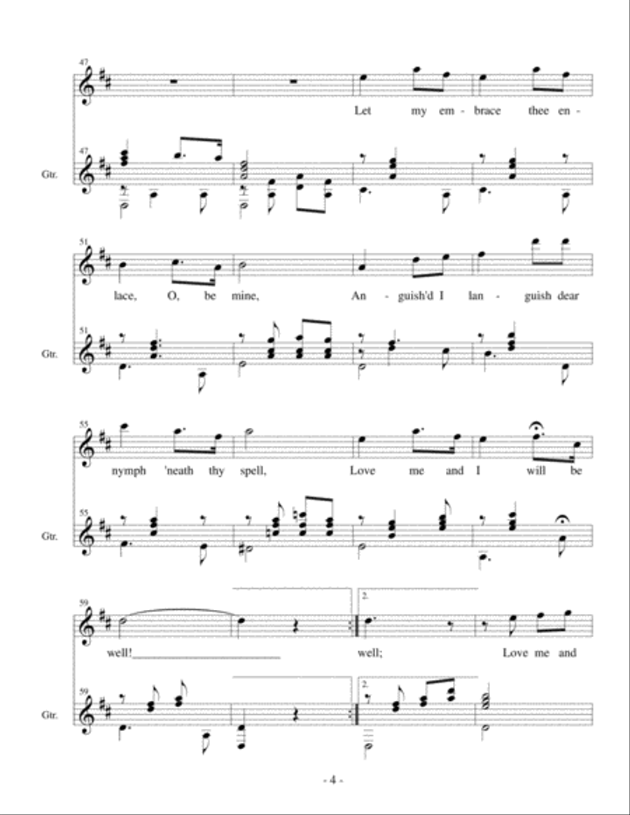 Vilia, Fair Wood Nymph (Franz Lehar) for voice and classical guitar Acoustic Guitar scores gallery preview page 5