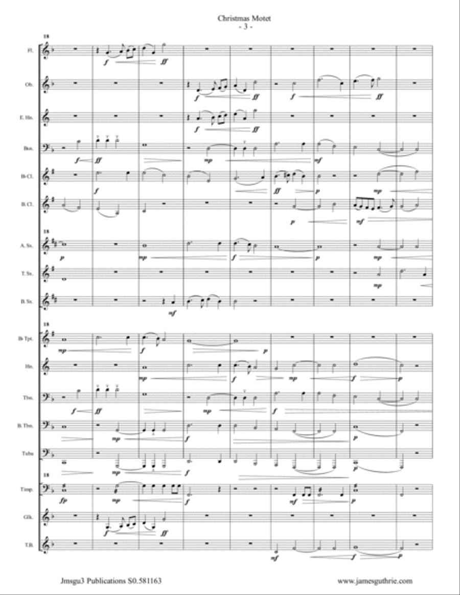 Mouton: Christmas Motet for Concert Band Concert Band scores gallery preview page 3