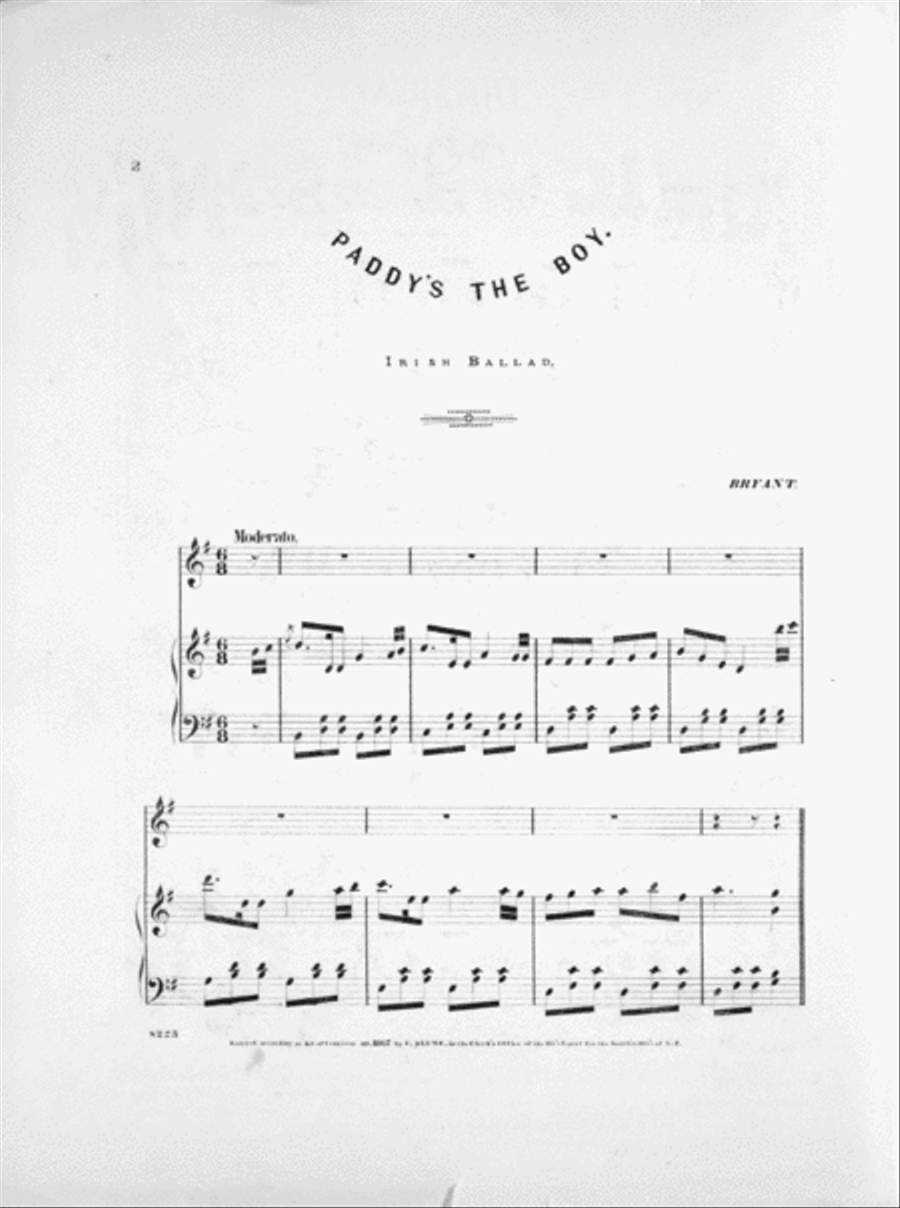 The Great Comic Songs. Paddy's The Boy. An Irish Ballad Voice scores gallery preview page 2
