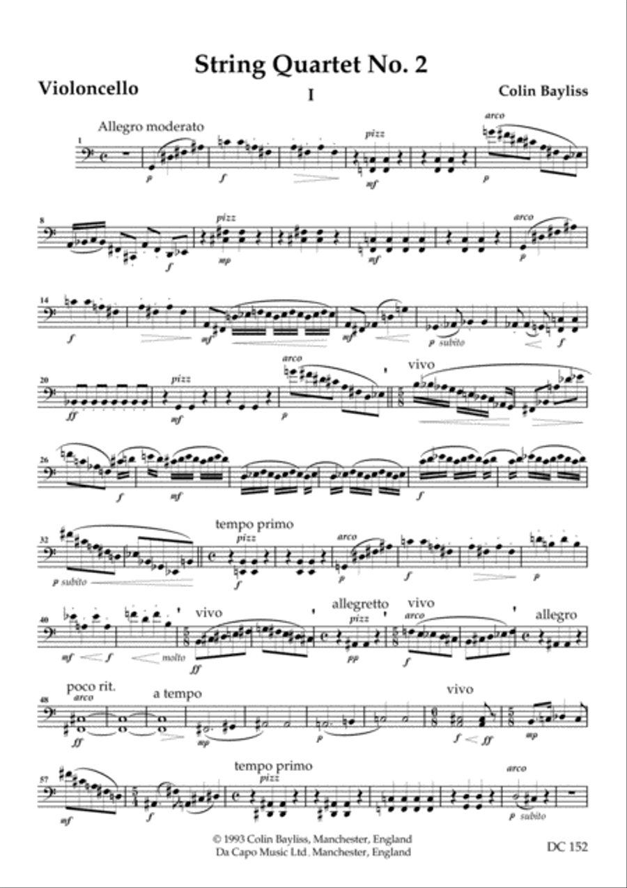 String Quartet No 2 (Parts) String Quartet scores gallery preview page 4