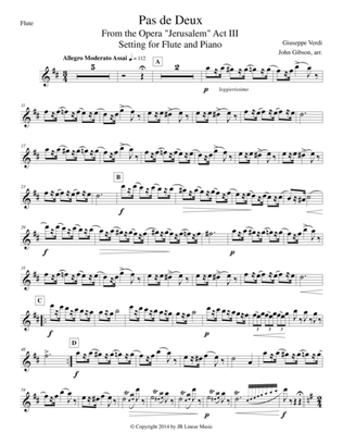 Verdi - Pas de Deux set for Flute and Piano