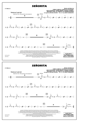 Se&#241;orita (arr. Carmenates and Brown) - Cymbals