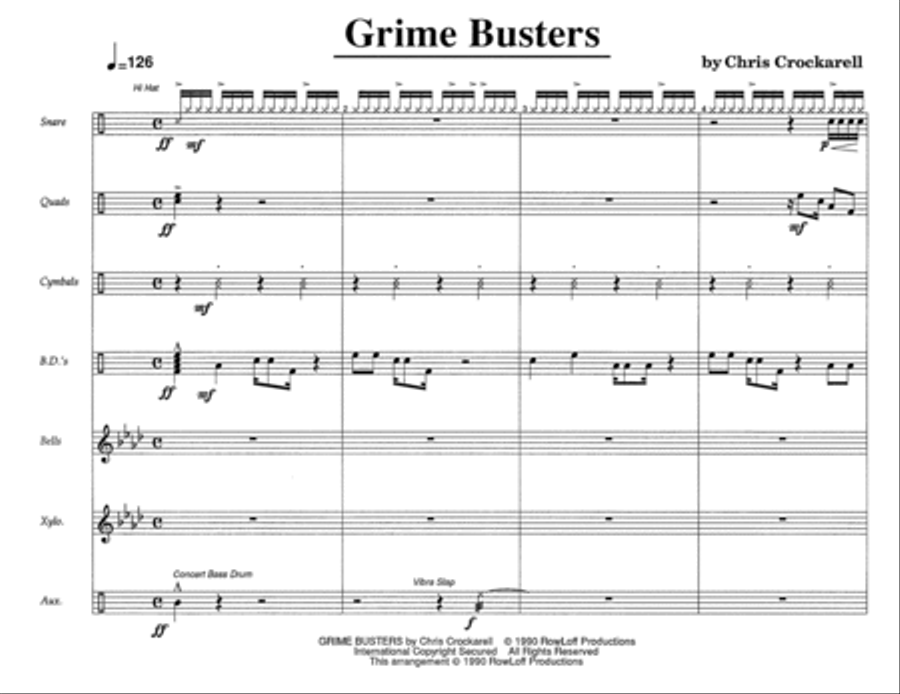 Grime Busters w/Tutor Tracks Percussion Ensemble scores gallery preview page 3