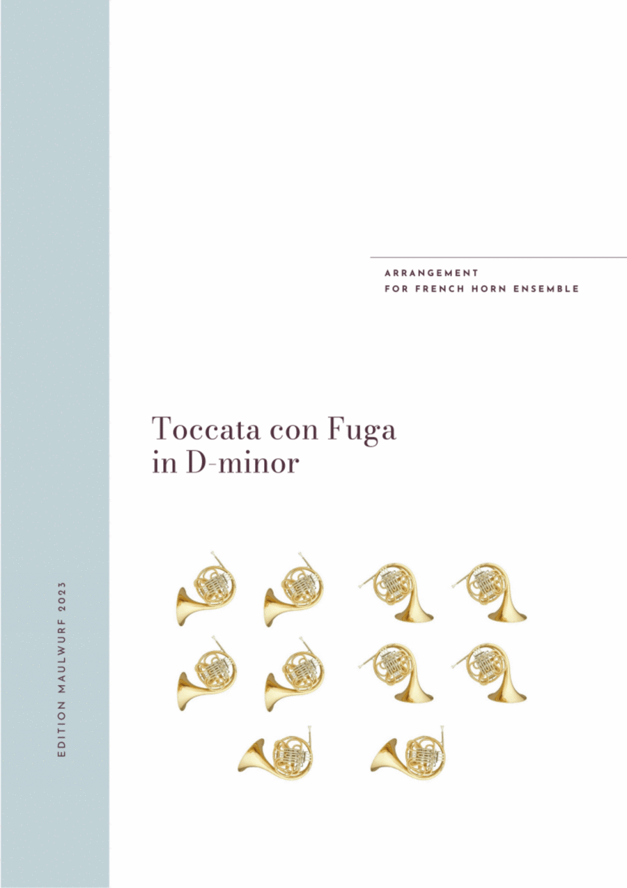 Toccata con Fuga in D-minor Horn scores gallery preview page 1