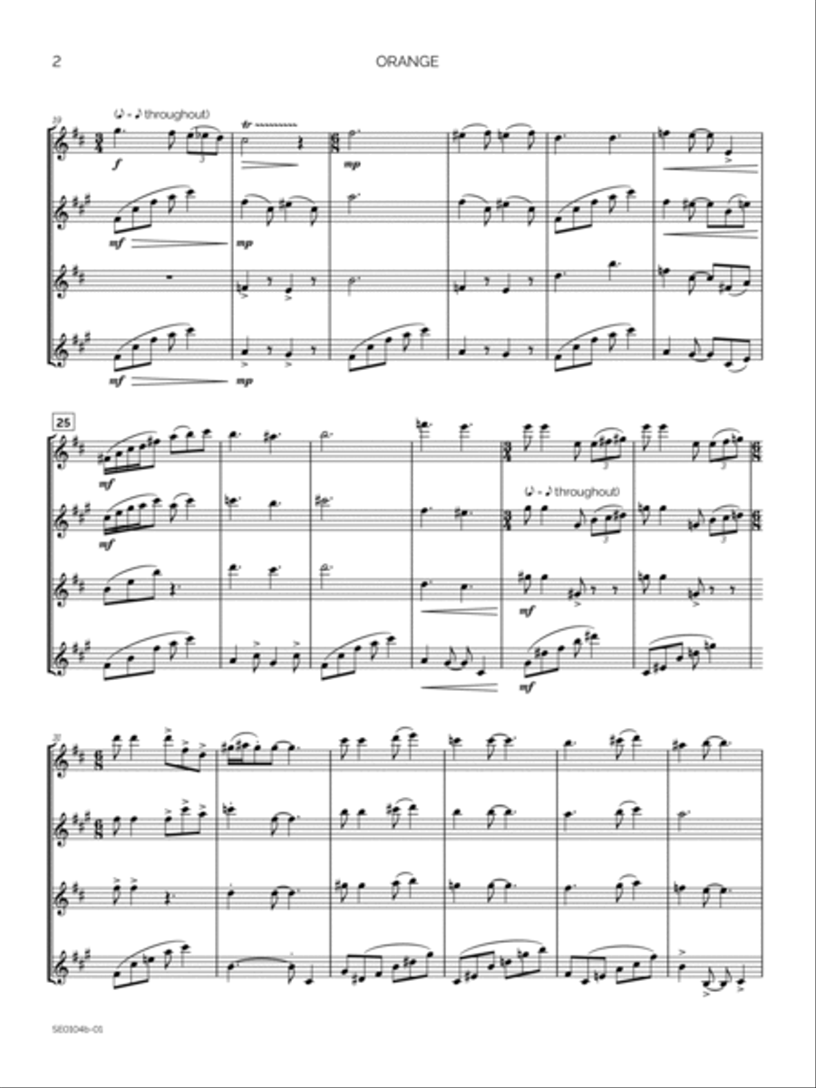 Orange Saxophone Quartet scores gallery preview page 5