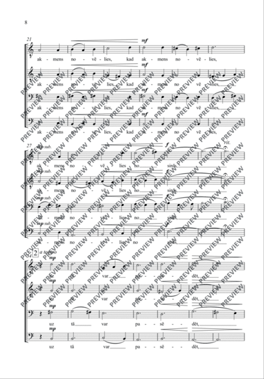 Trīs dziesmas (Drei Lieder ∙ Three Songs) Men's Choir scores gallery preview page 9