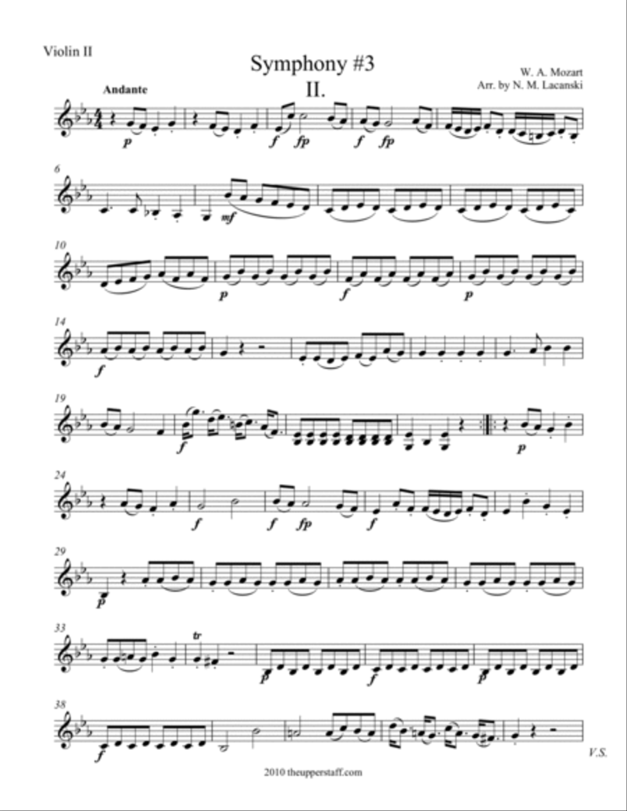 Symphony #3 Movement II. String Quartet scores gallery preview page 4
