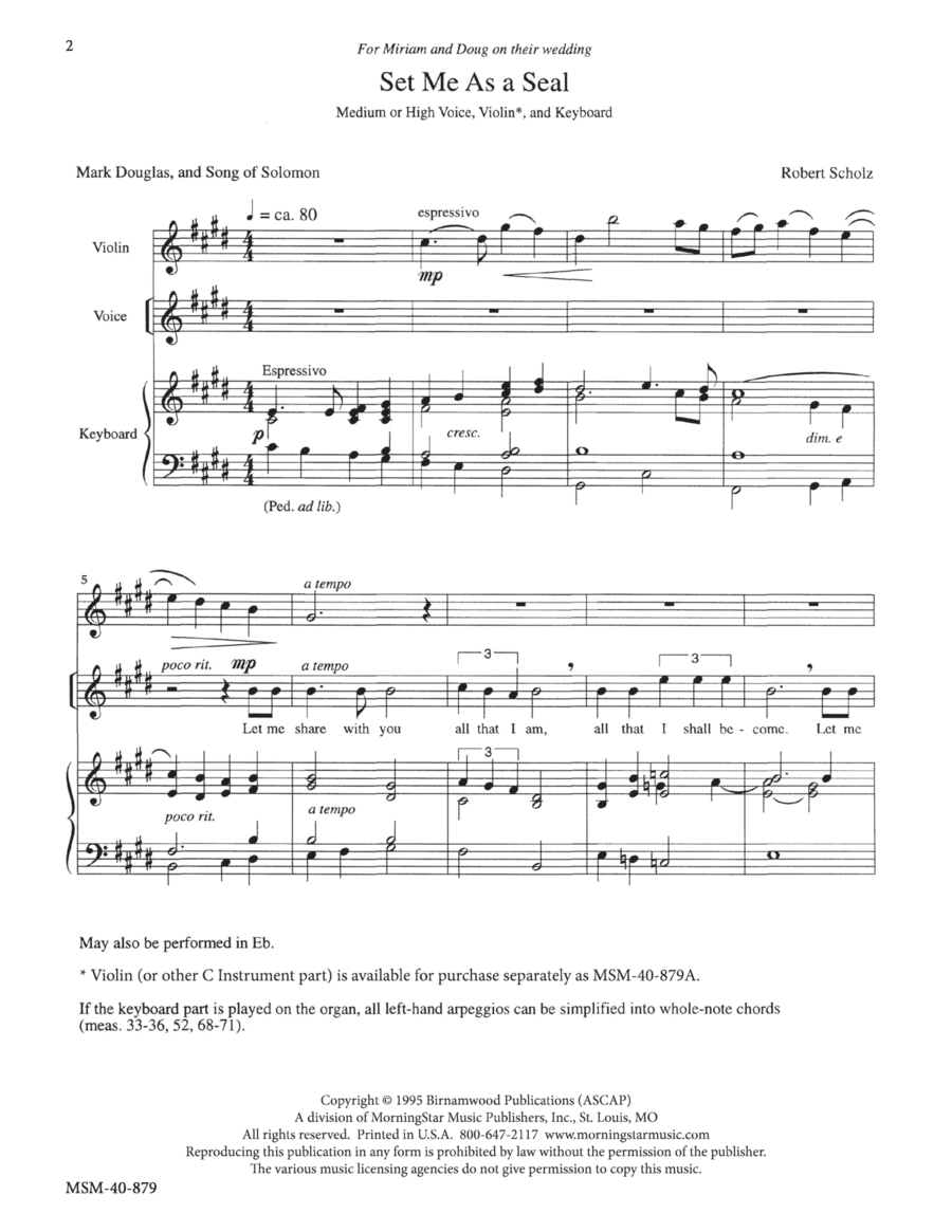 Set Me As a Seal Set Me As a Seal High Voice scores gallery preview page 1