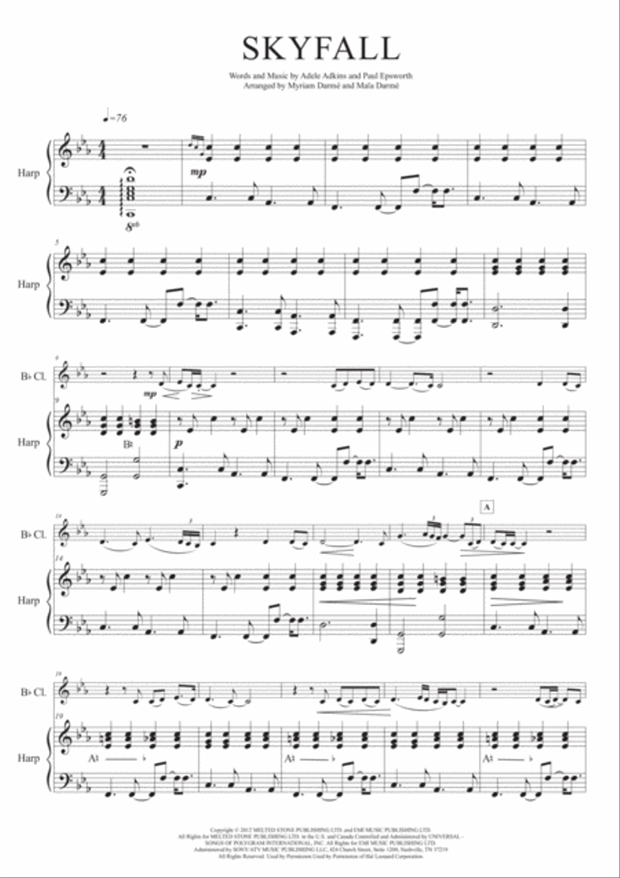 Skyfall Clarinet scores gallery preview page 2