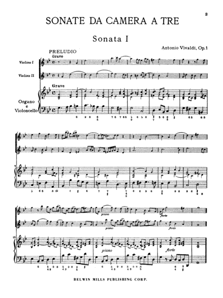 Sonatas da Camera a Tre, Op. 1, Volume 1
