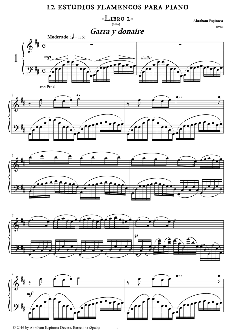 12 estudios flamencos para piano - Libro 2 Flamenco Guitar scores gallery preview page 3